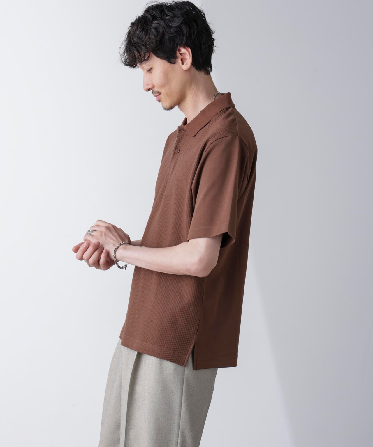 2トーンコンビポロシャツ 半袖 6724224225