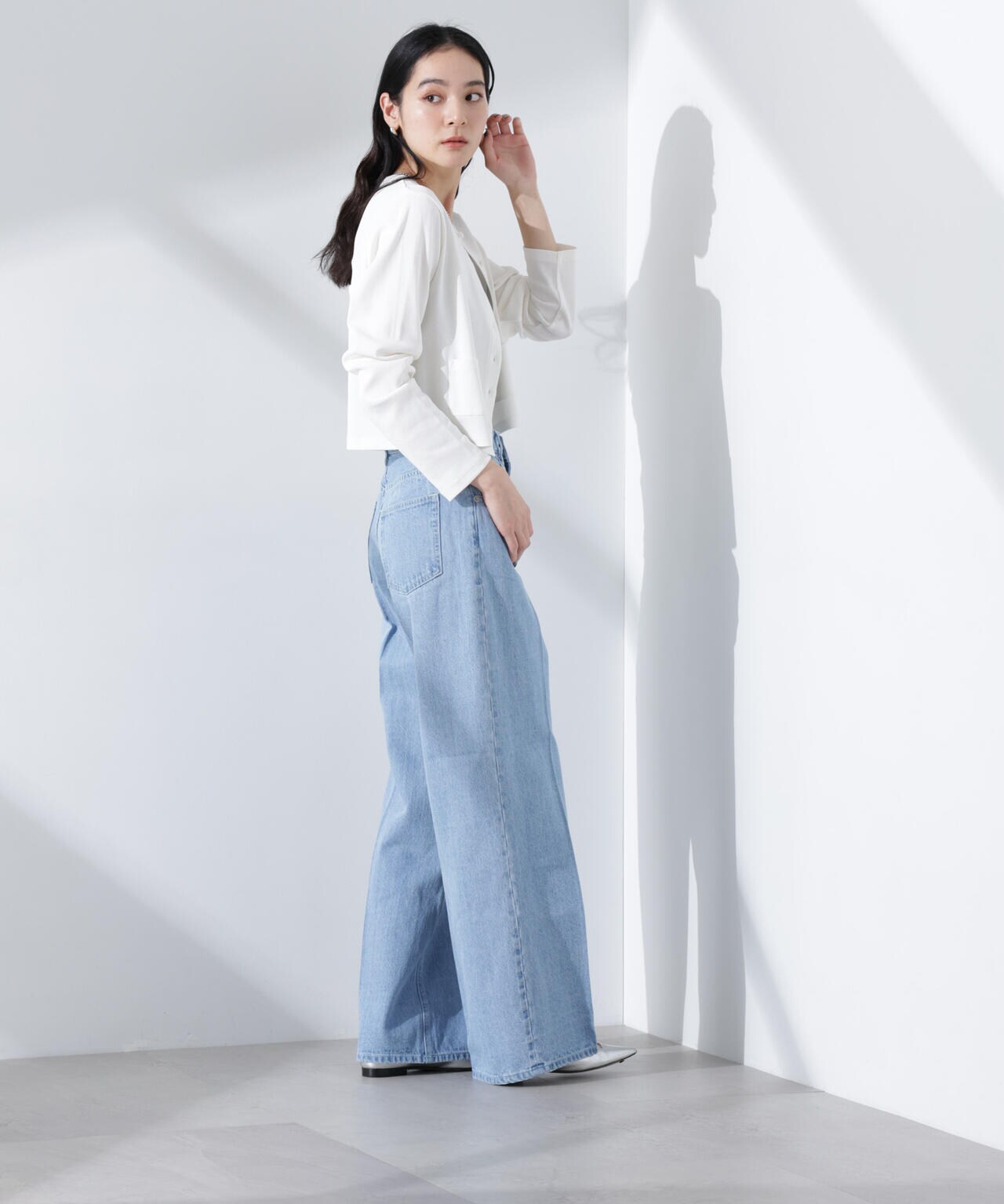 WEB限定／ハイウエストテーパードデニムパンツ | ナノユニバース