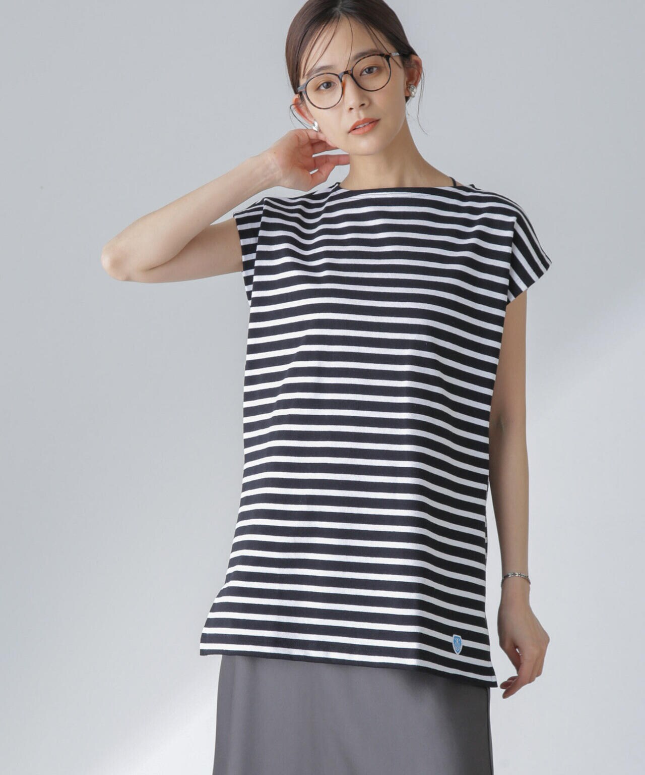ORCIVAL/ロングスリット スリーブレス ボートネック PO 6714124035