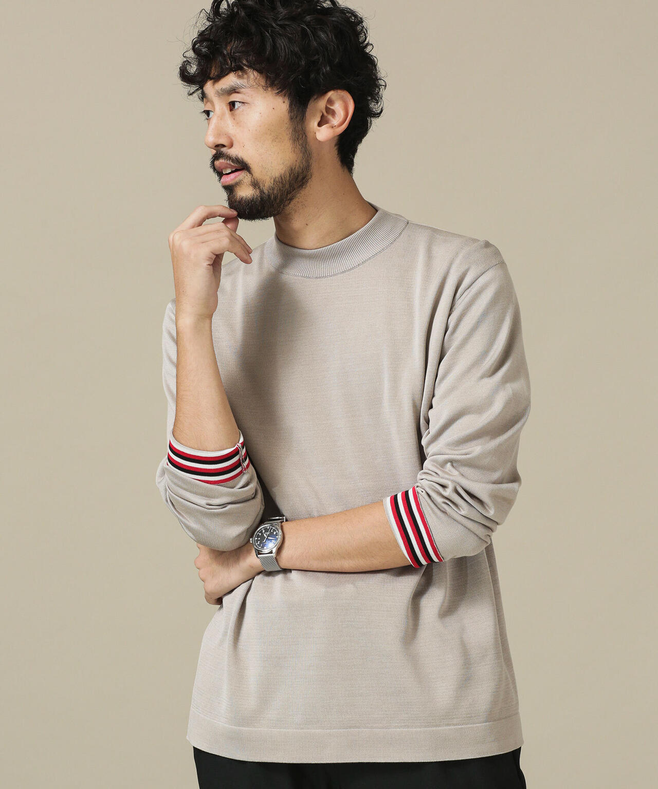 JAL×AXF×NU］シルクモックネックJAPANニット