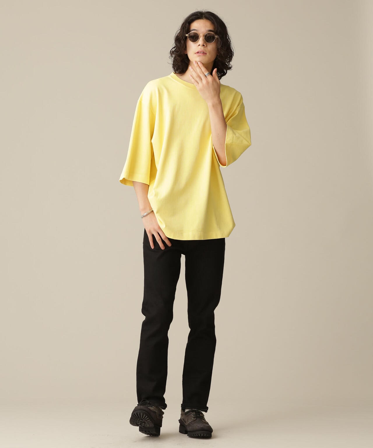 LB.03/ピグメントクルーネック5分袖Tシャツ 6682224204