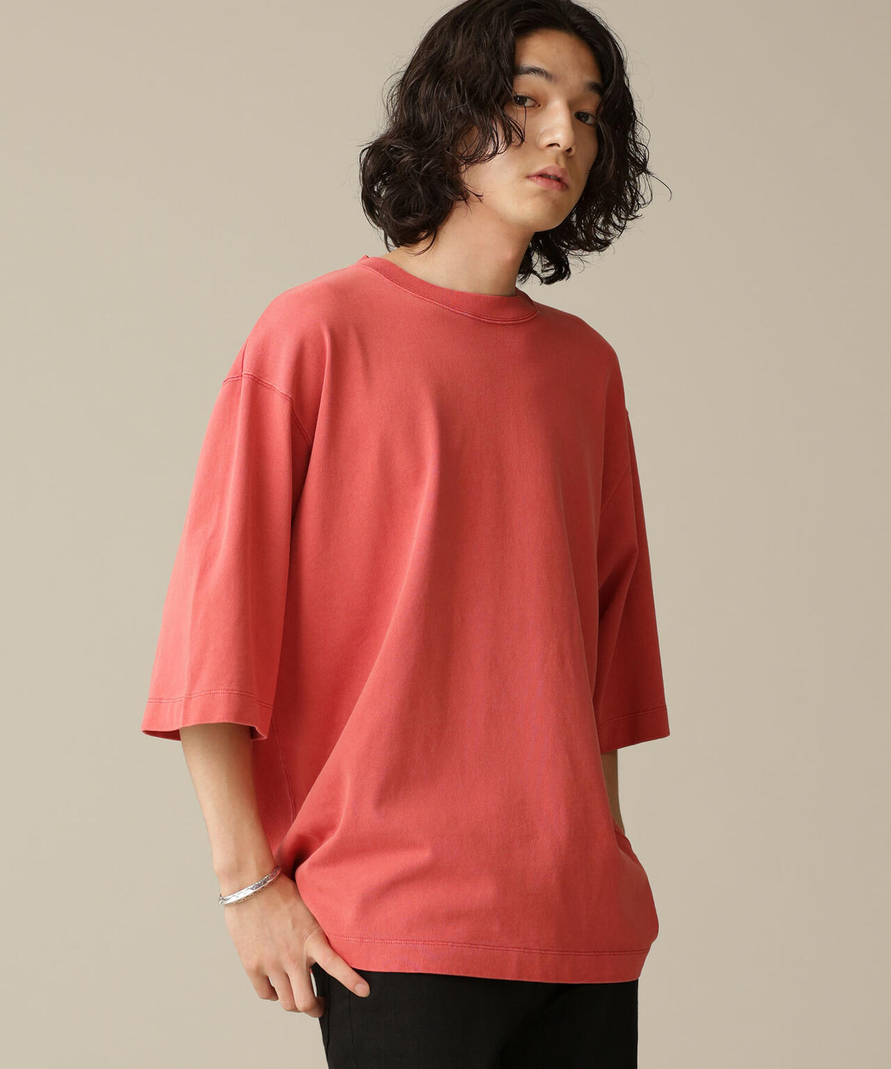 LB.03/ピグメントクルーネック5分袖Tシャツ 6682224204