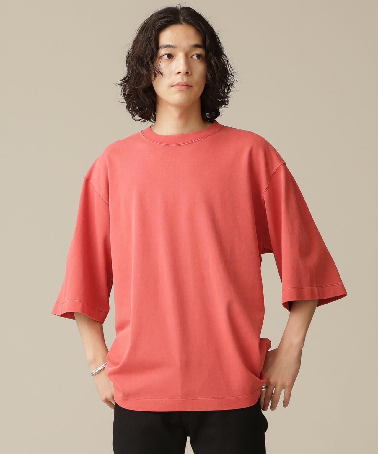 LB.03/ピグメントクルーネック5分袖Tシャツ 6682224204