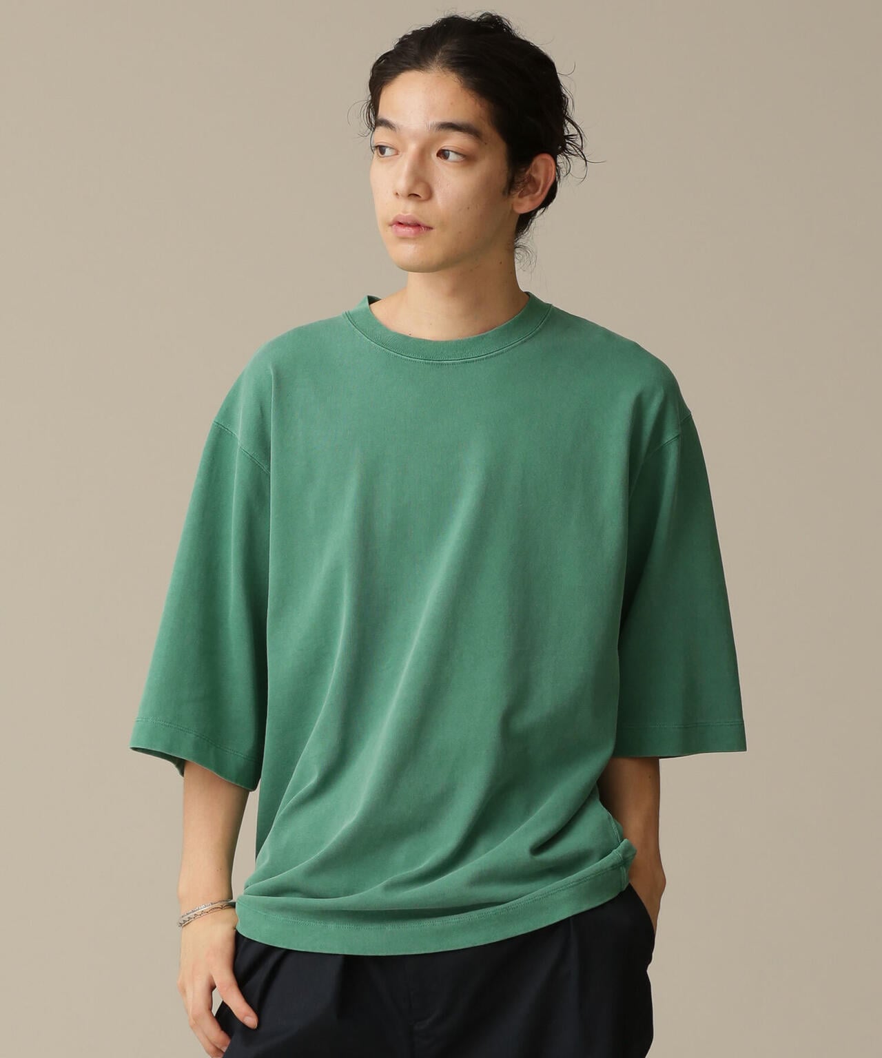 LB.03/ピグメントクルーネック5分袖Tシャツ 6682224204