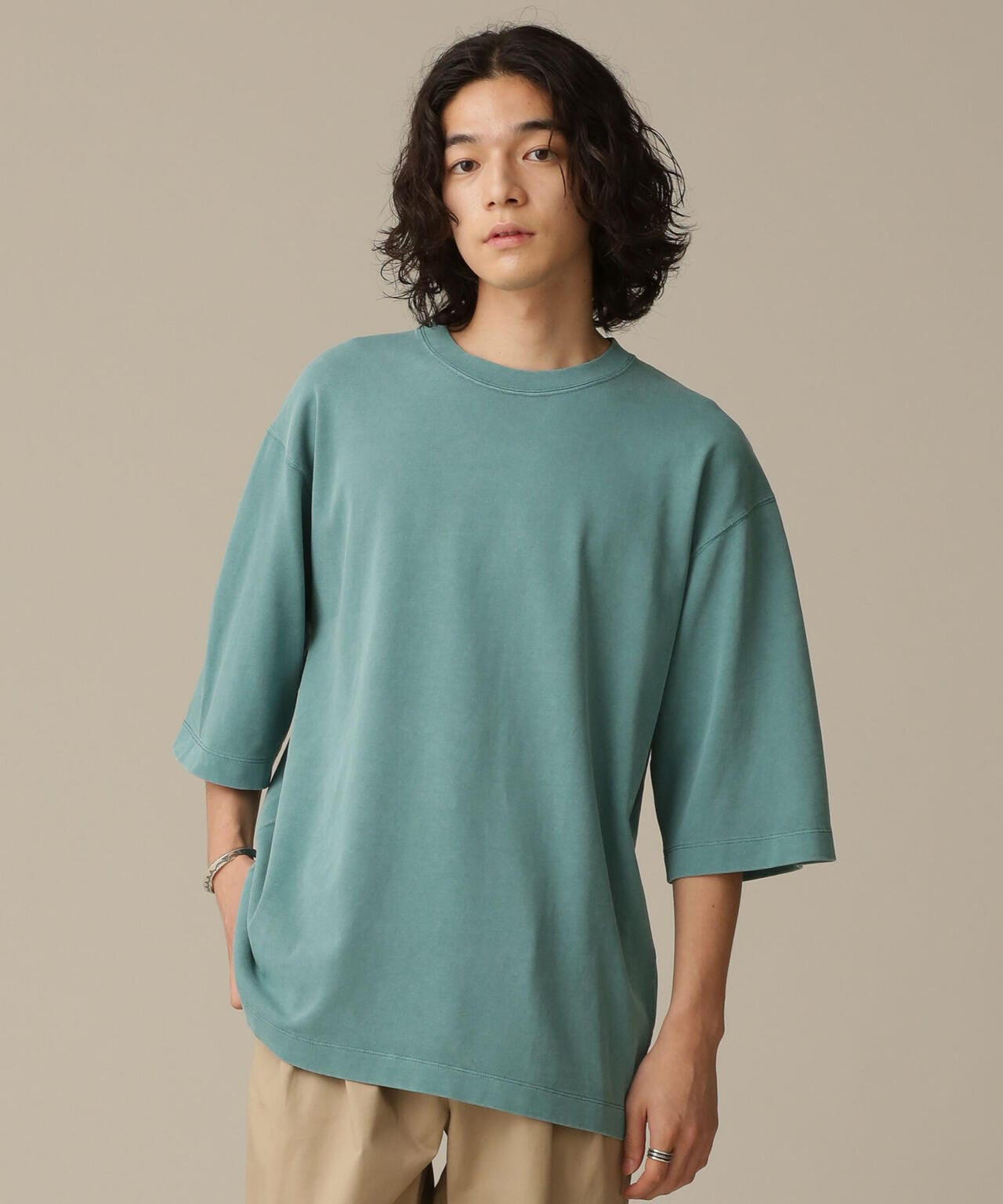 LB.03/ピグメントクルーネック5分袖Tシャツ 6682224204
