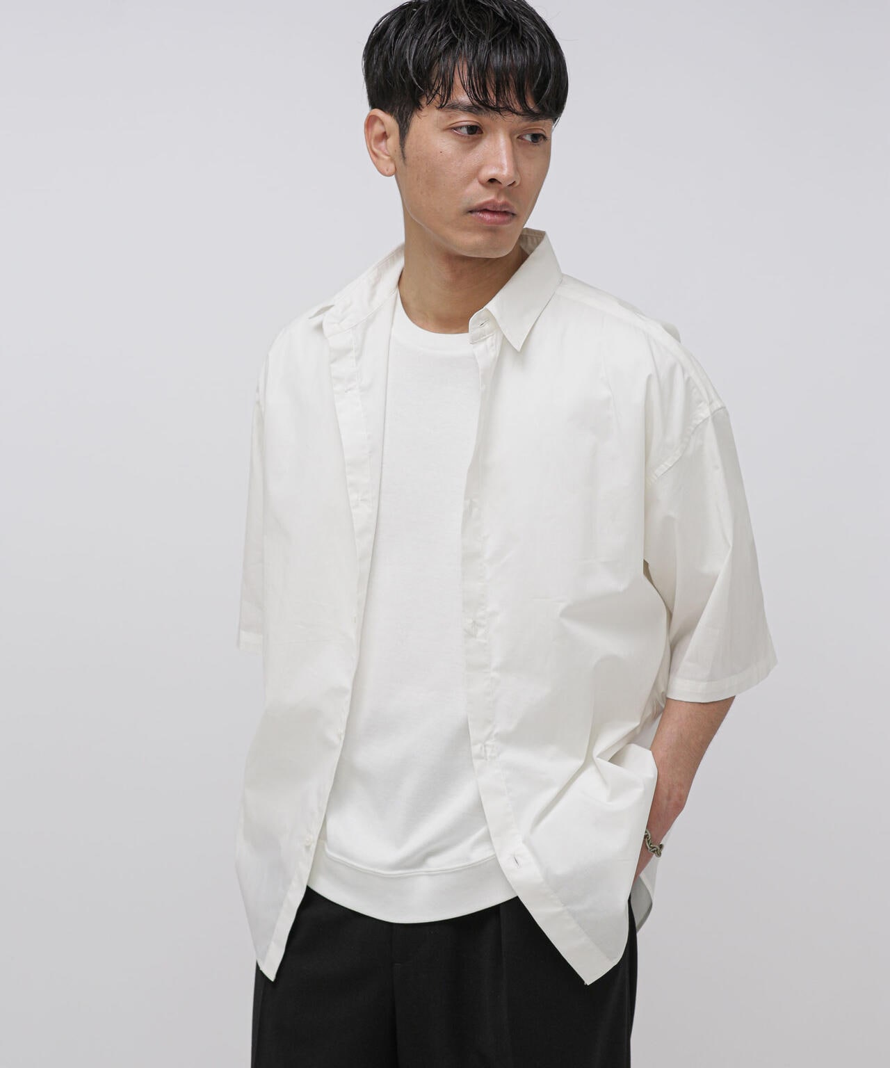 「大人のワイドシャツ」レギュラーカラー 半袖 6683221201