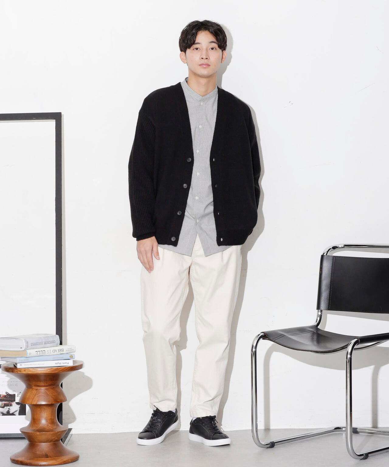 コンビゲージVネックカーディガン 6683222211