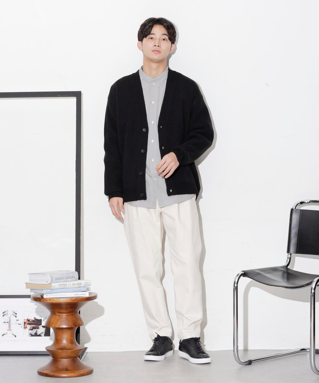 コンビゲージVネックカーディガン 6683222211