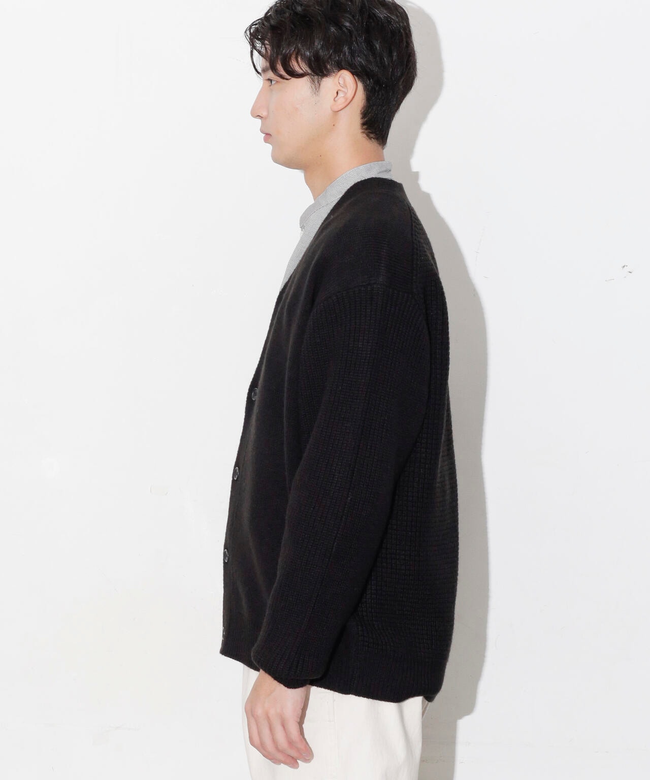 コンビゲージVネックカーディガン 6683222211