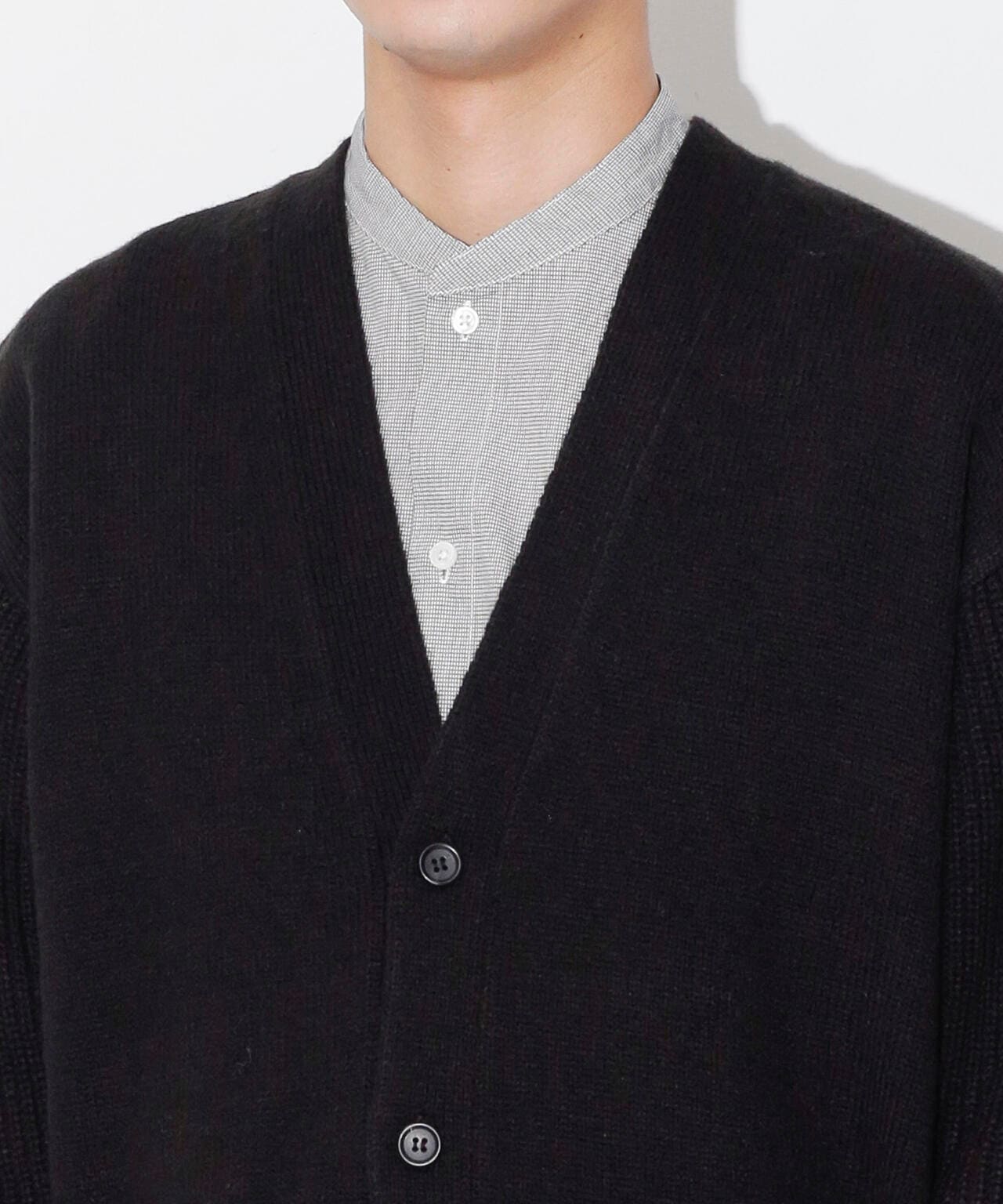 コンビゲージVネックカーディガン 6683222211