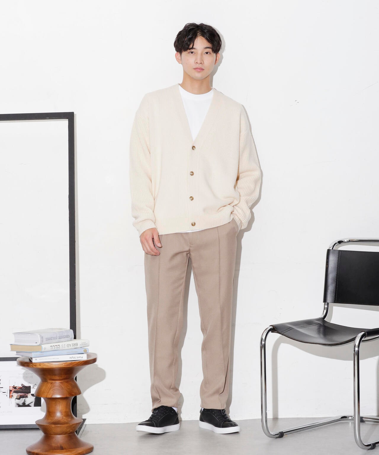 コンビゲージVネックカーディガン 6683222211