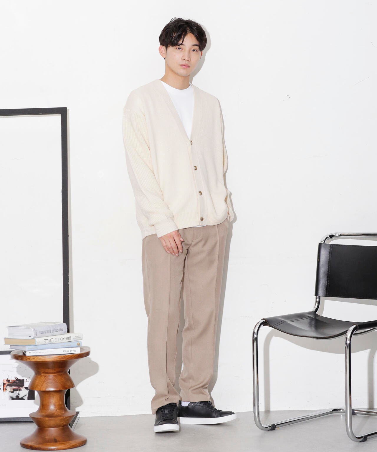 コンビゲージVネックカーディガン 6683222211