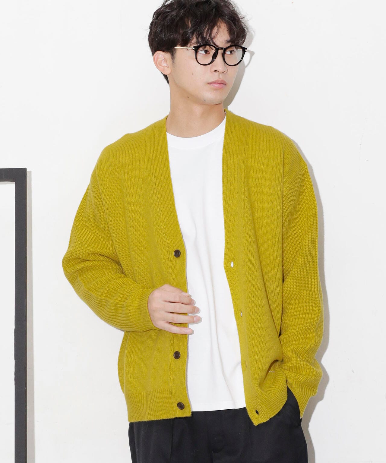 コンビゲージVネックカーディガン 6683222211