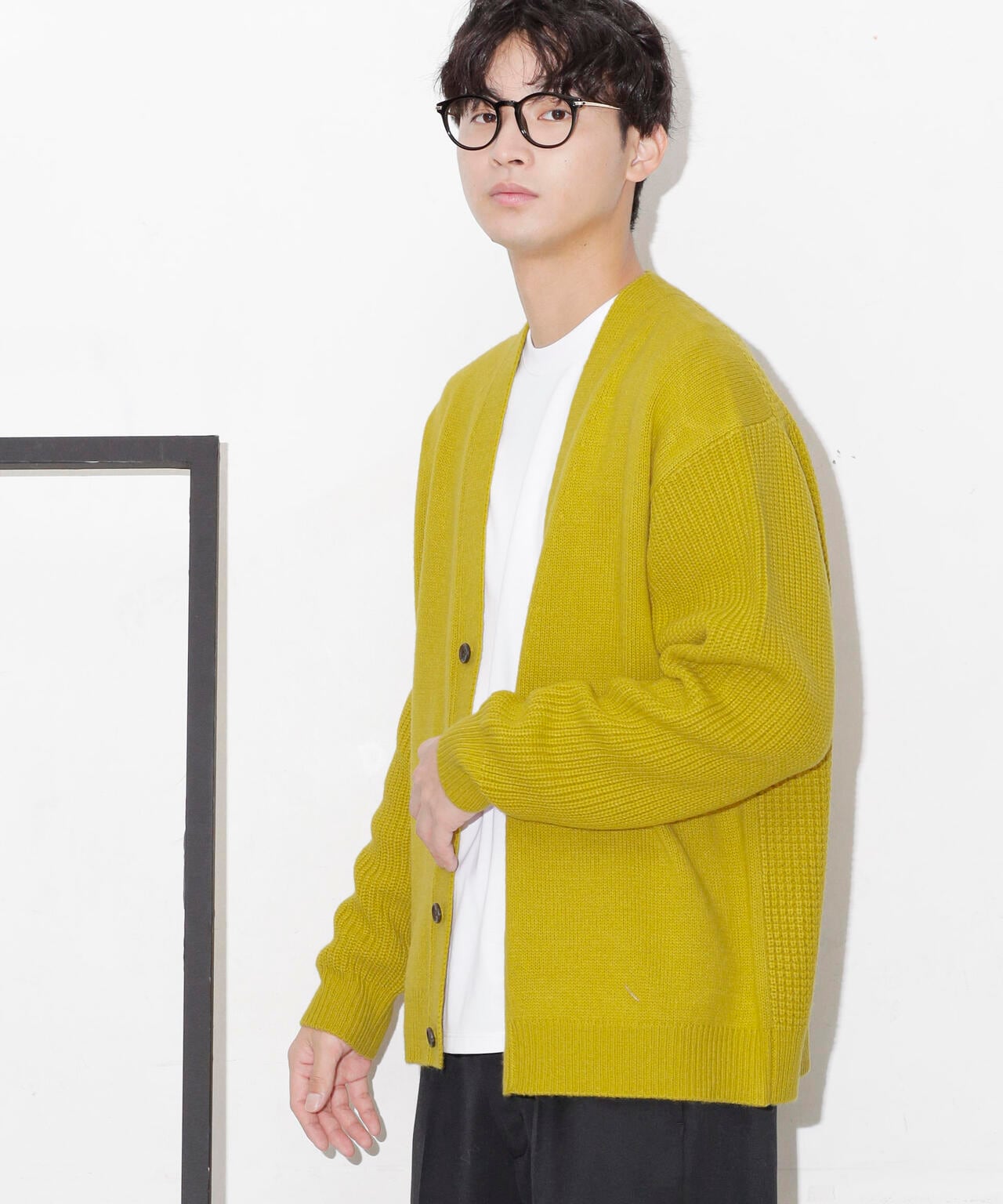 コンビゲージVネックカーディガン 6683222211