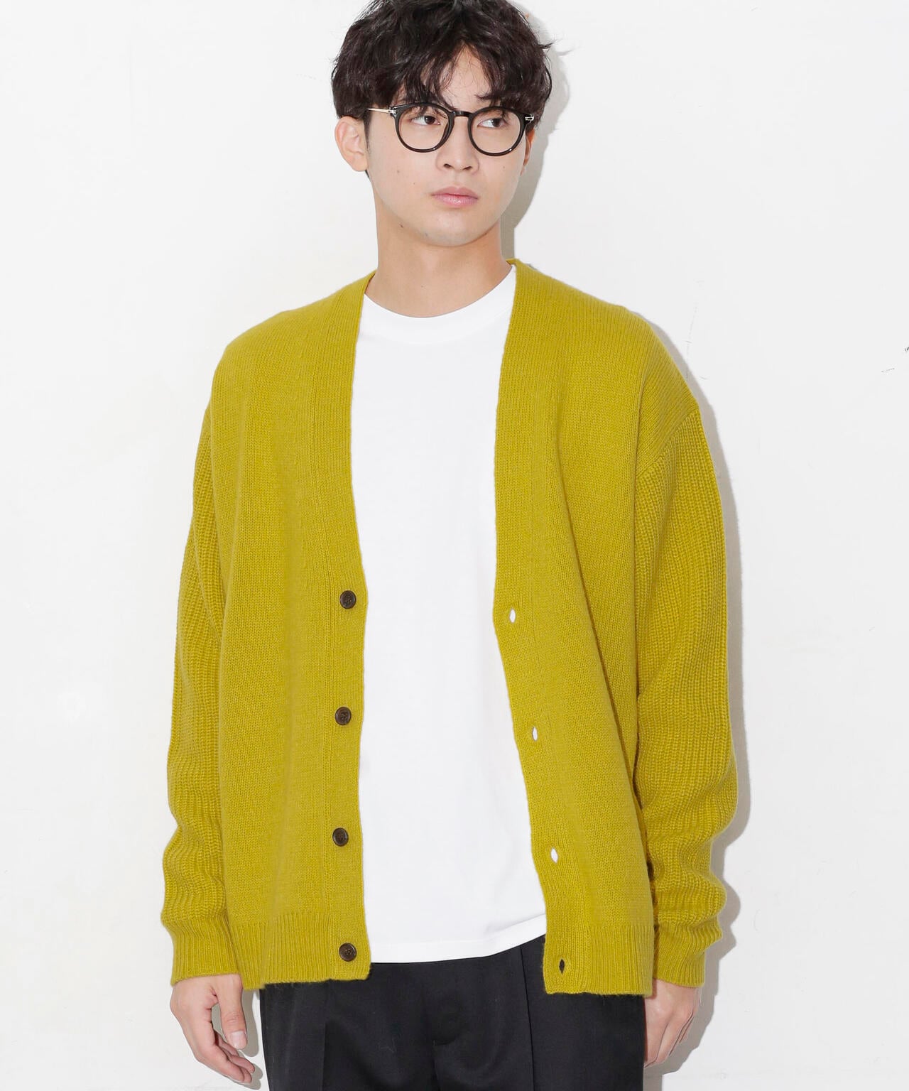 コンビゲージVネックカーディガン 6683222211