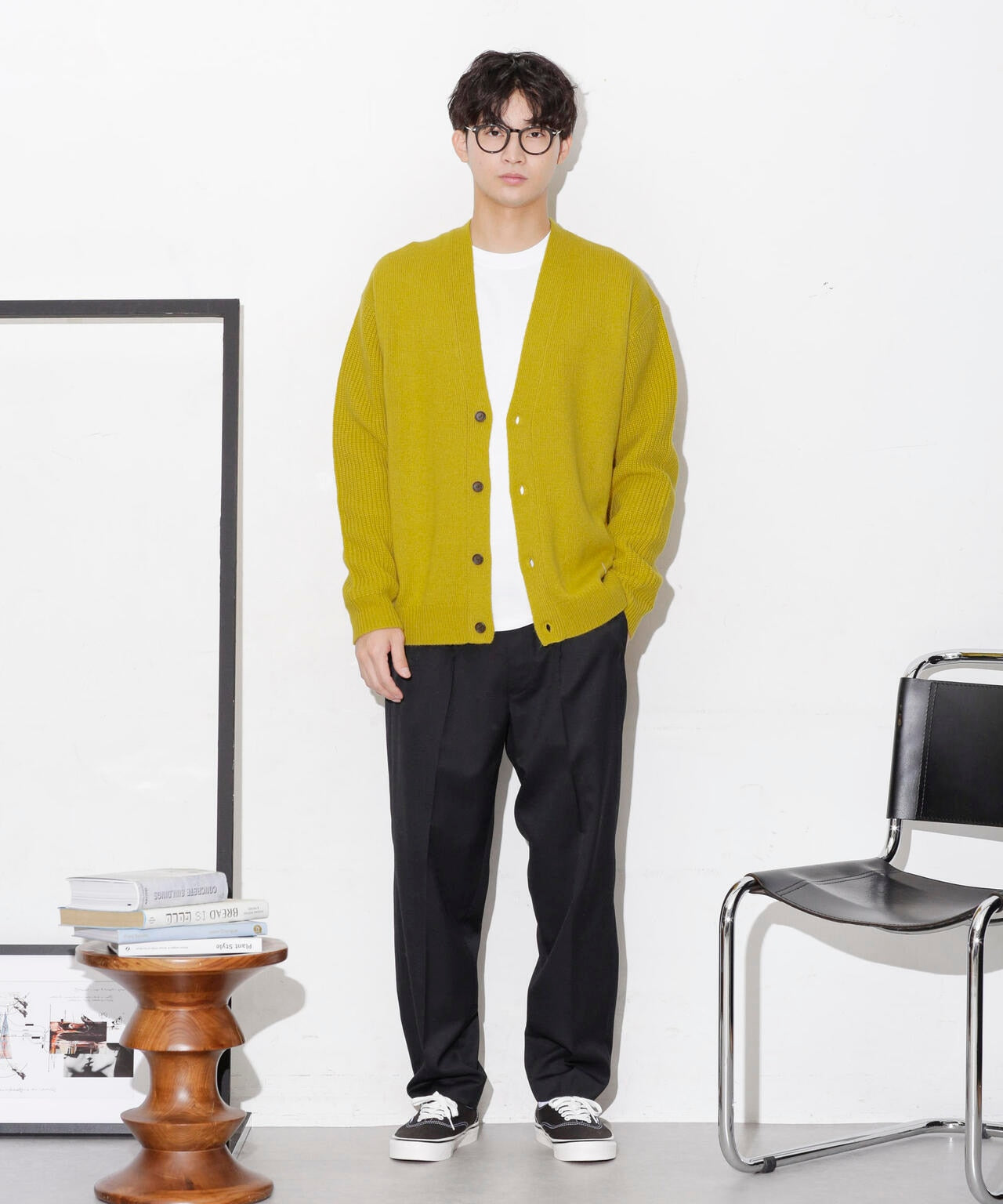 コンビゲージVネックカーディガン 6683222211