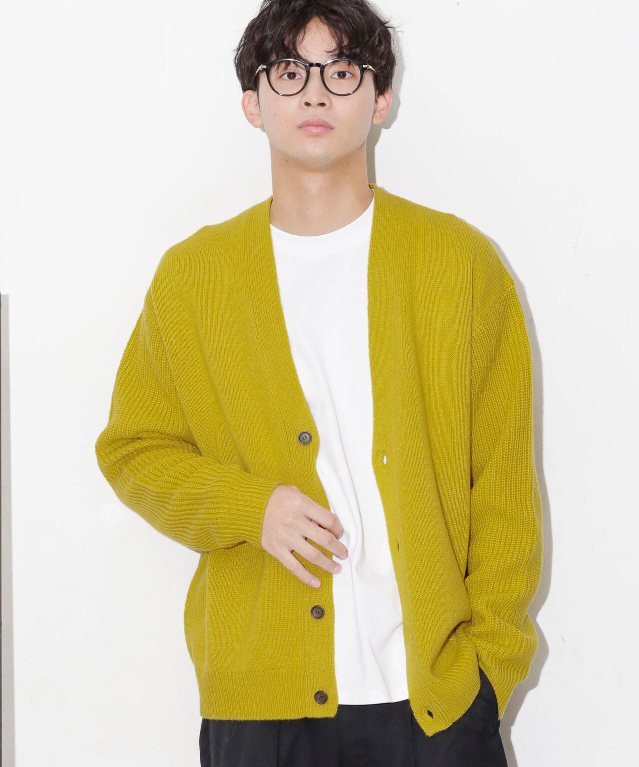 コンビゲージVネックカーディガン 6683222211