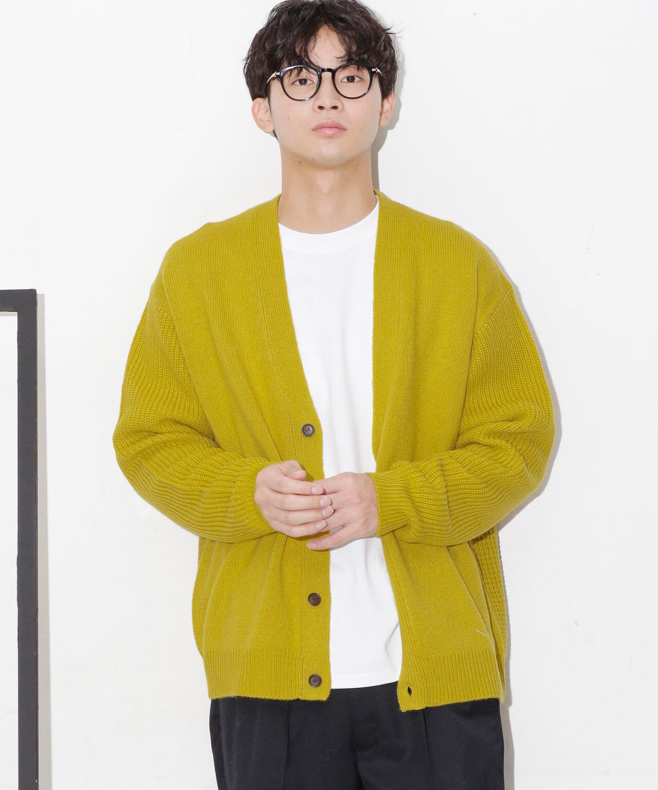 コンビゲージVネックカーディガン 6683222211