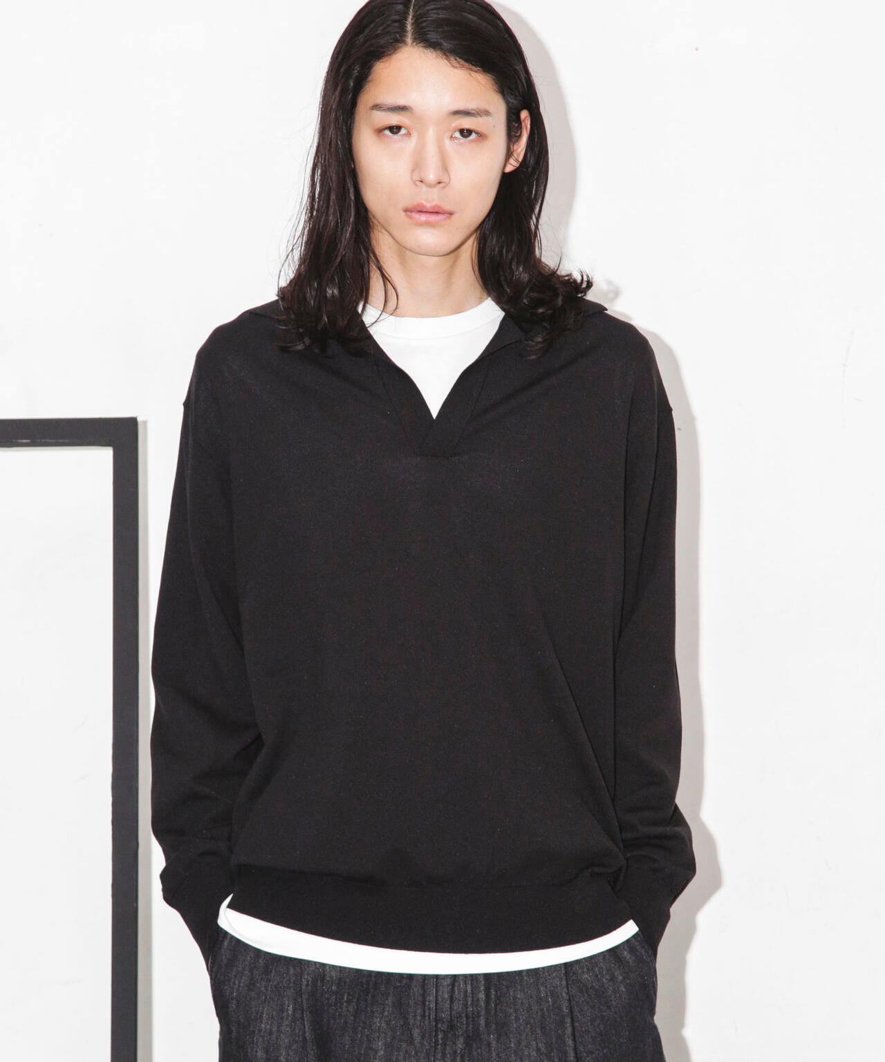 ESSENTIAL LINE｣天竺スキッパーポロ