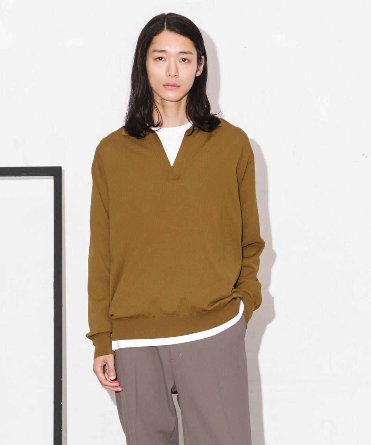 ESSENTIAL LINE｣天竺スキッパーポロ