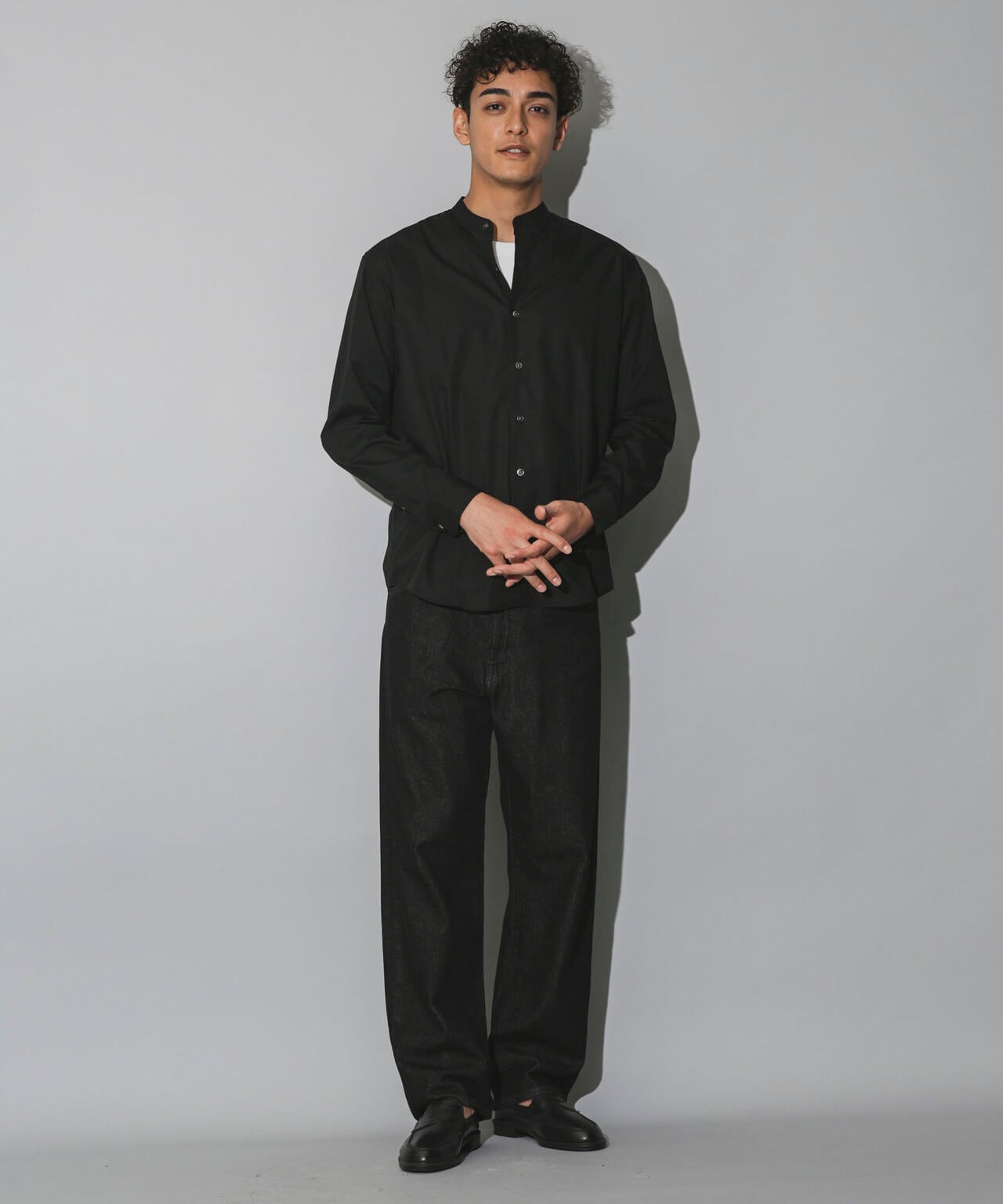 クイックドライ バンドカラー シャツ