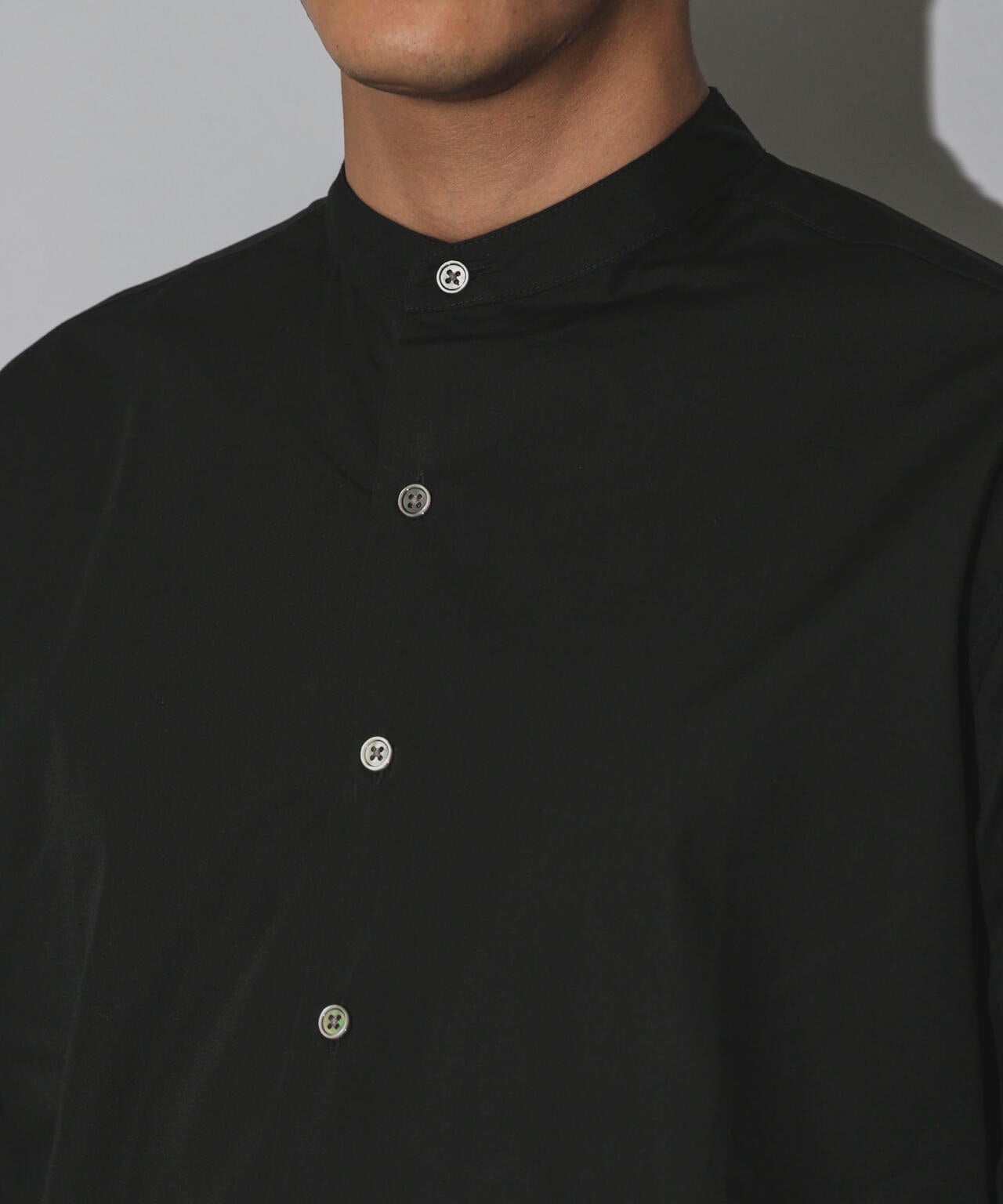 クイックドライ バンドカラー シャツ