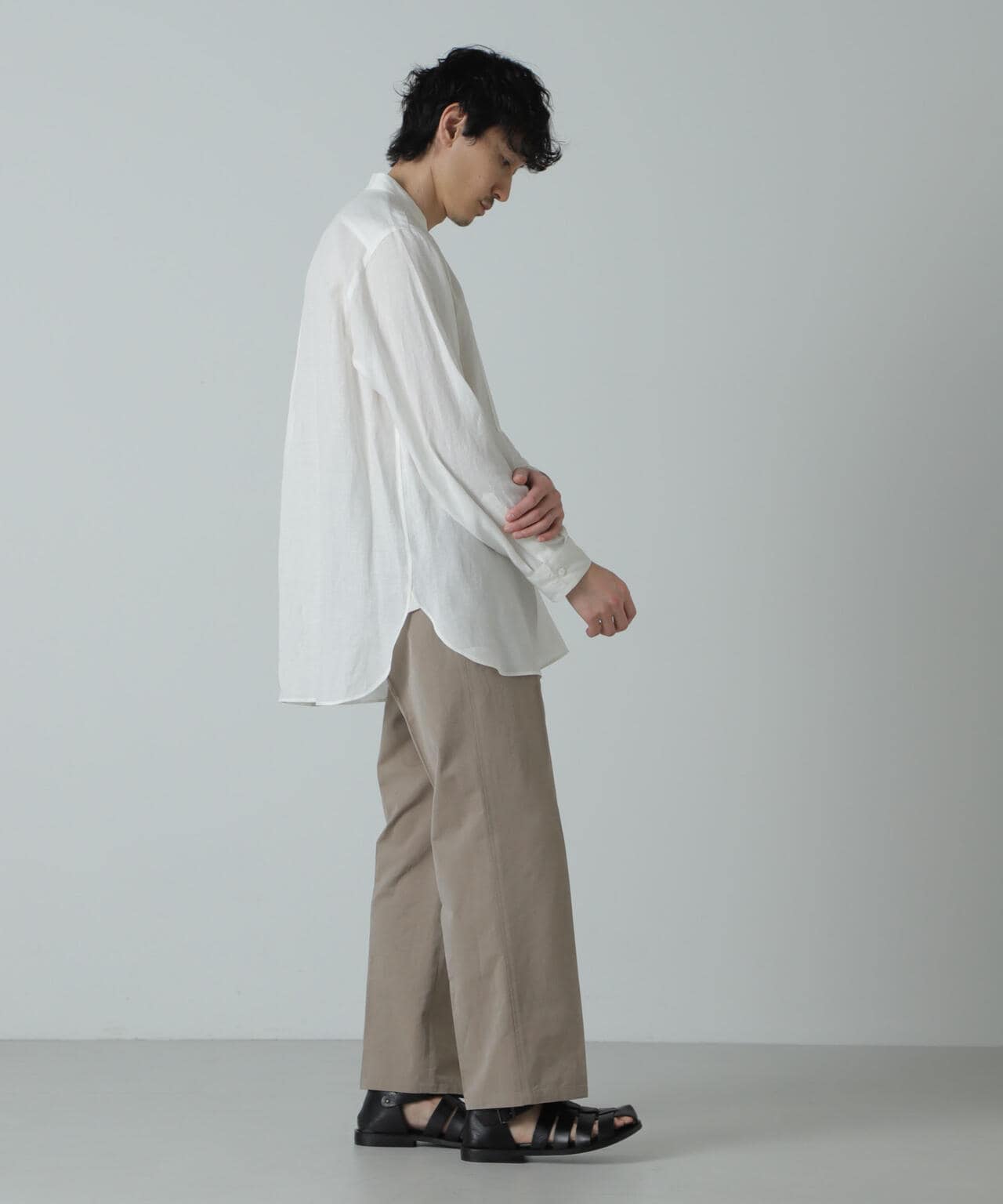 AB.ダブルカバーポプリンワッシャーグランパシャツ 6684120228