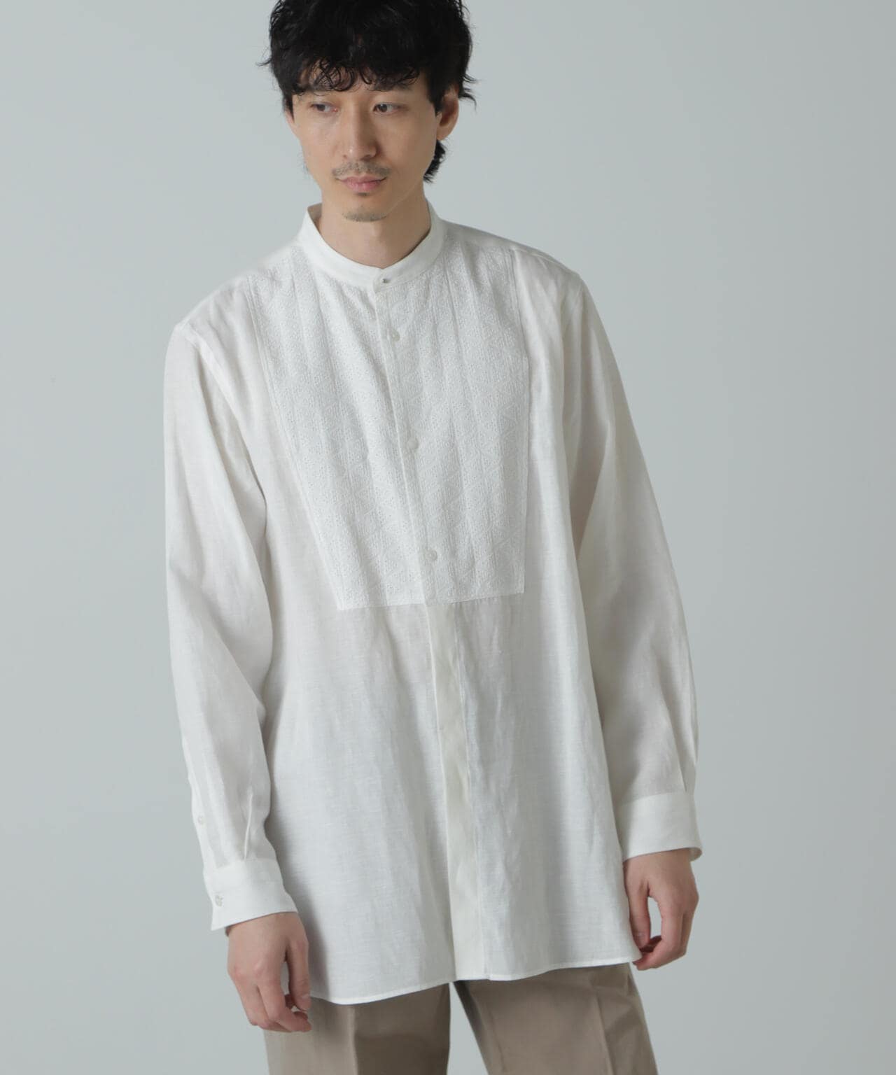 AB.ダブルカバーポプリンワッシャーグランパシャツ 6684120228