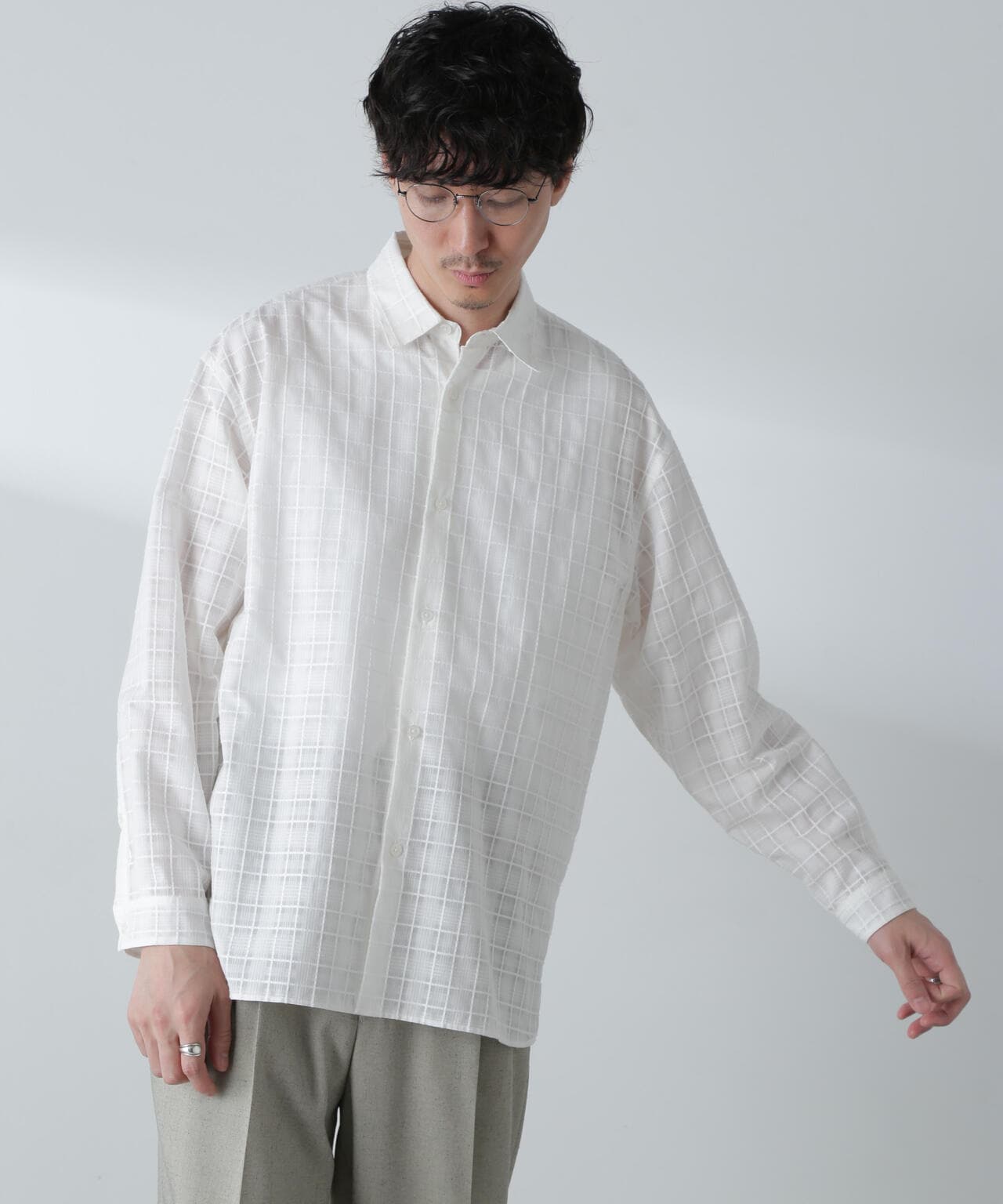 T/Cドビーシアーチェックボクシーシャツ 6684120234