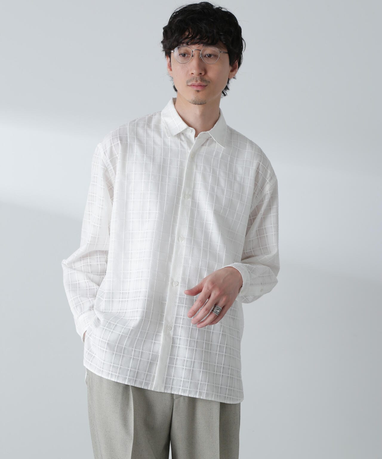 T/Cドビーシアーチェックボクシーシャツ 6684120234