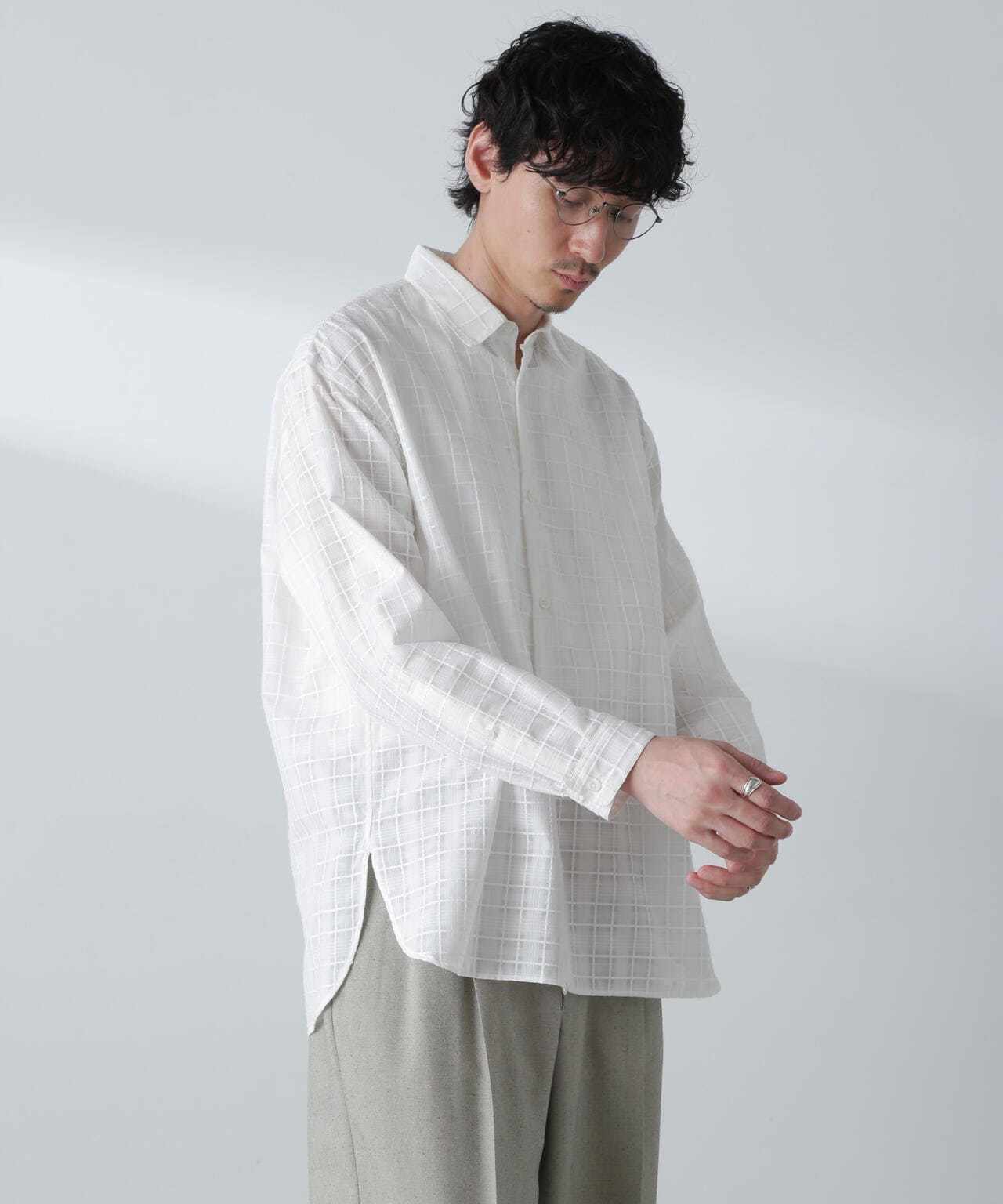 T/Cドビーシアーチェックボクシーシャツ 6684120234