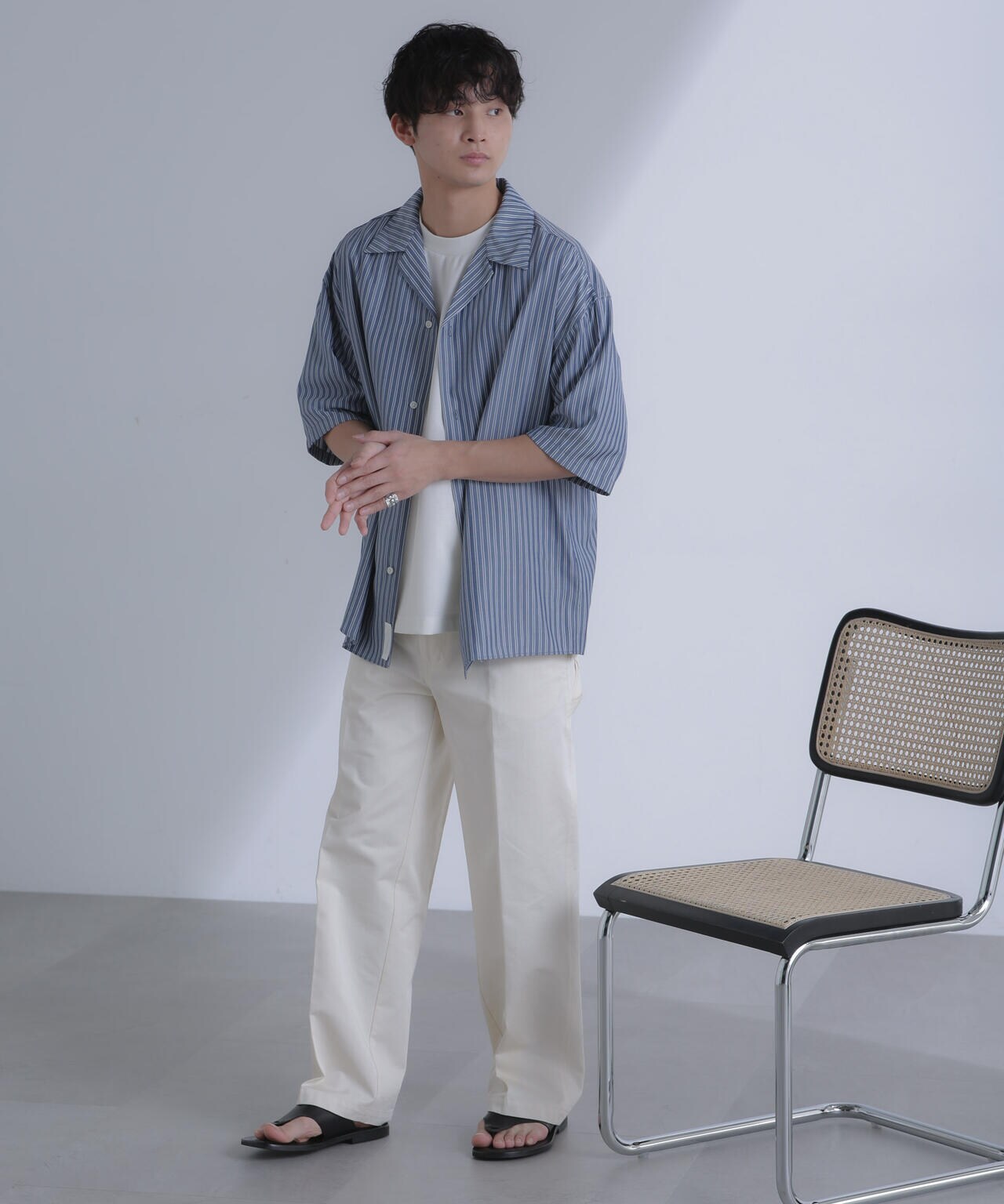 「大人のワイドシャツ」オープンカラー 半袖 6684121215