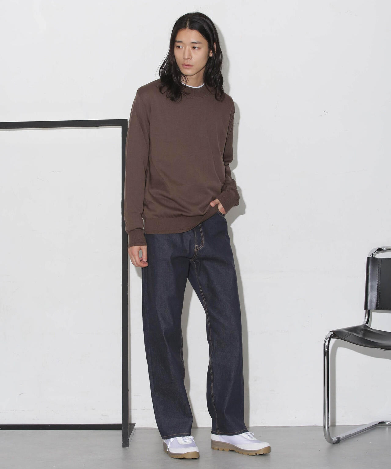 美品 Russeluno ラッセルノ ゴルフ モックネックシャツ ロング