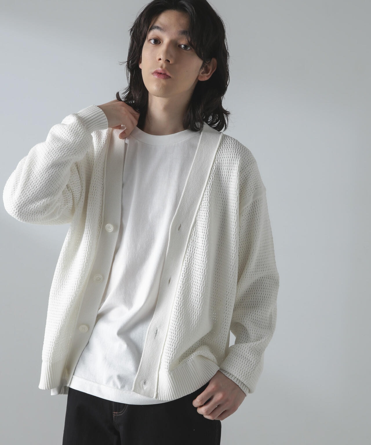 ギマアイレットボクシーニットカーディガン 6684122226