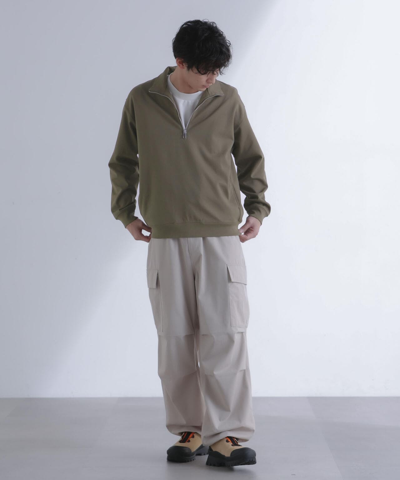 TC ポンチ ハーフジップ プルオーバー