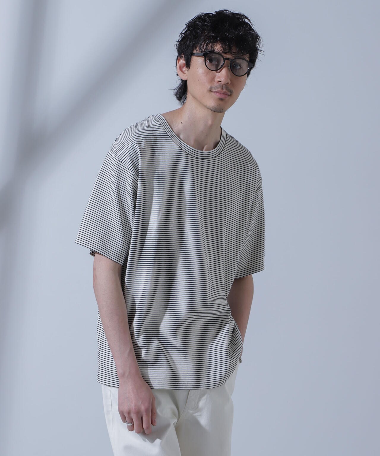 Anti Soaked(R)  汗染み防止 ピンボーダークルーネックTシャツ 6684124208