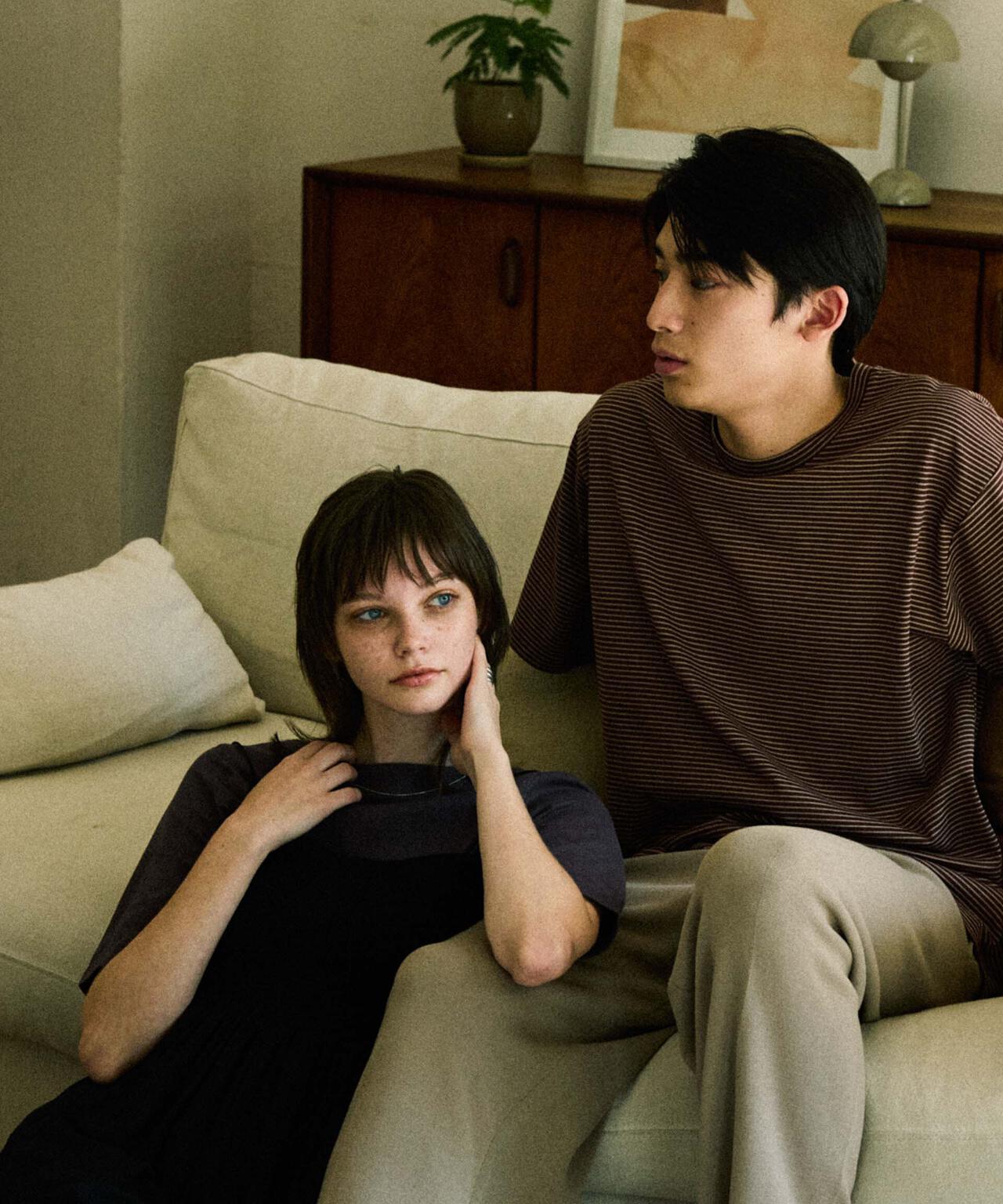 Anti Soaked(R)  汗染み防止 ピンボーダークルーネックTシャツ 6684124208