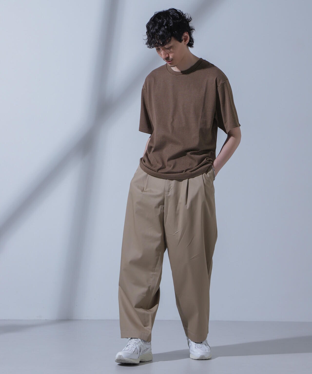 Anti Soaked(R)  汗染み防止 ピンボーダークルーネックTシャツ 6684124208