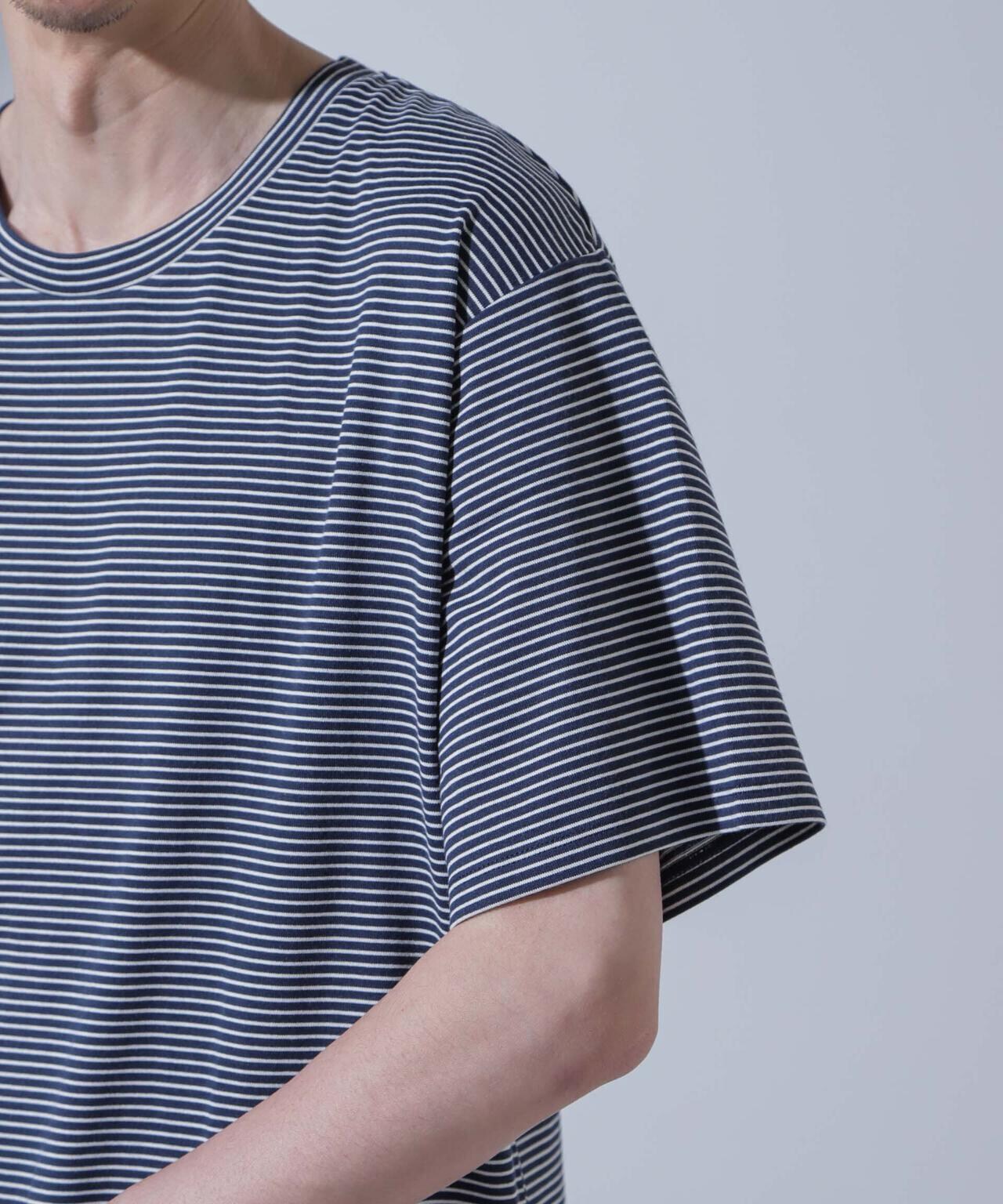 Anti Soaked(R)  汗染み防止 ピンボーダークルーネックTシャツ 6684124208