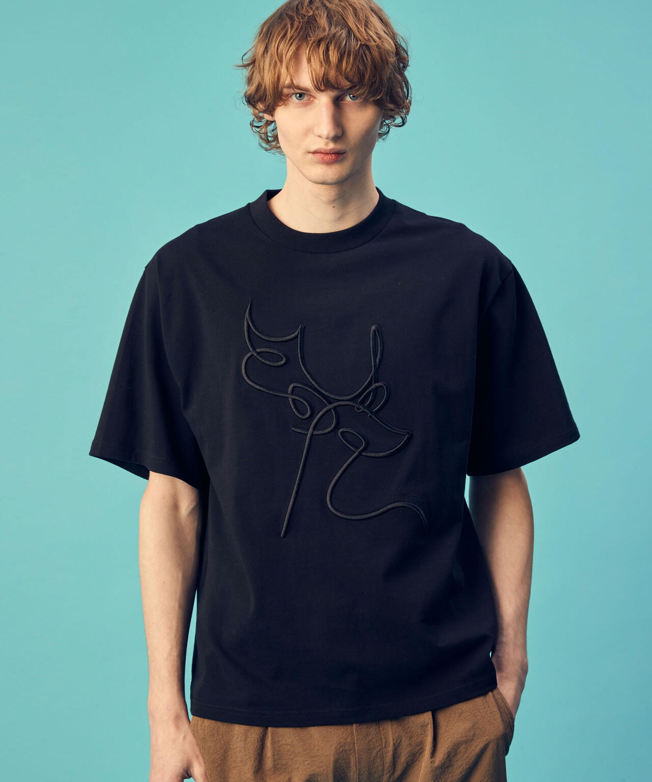 素敵な GriffinHartland」別注 ロゴ 刺繍 Tシャツ トップス