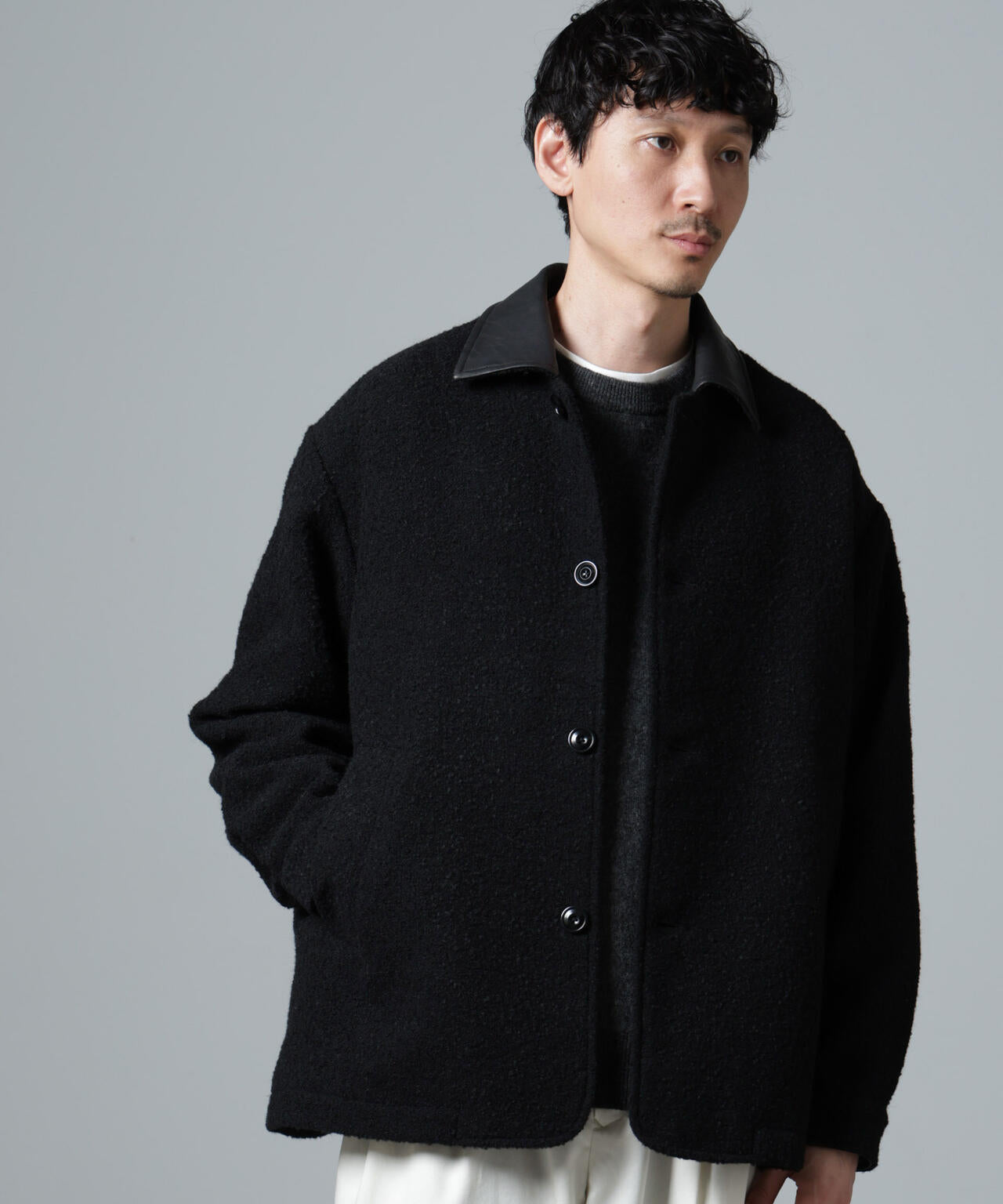 ループヤーン ミックス バーン ジャケット