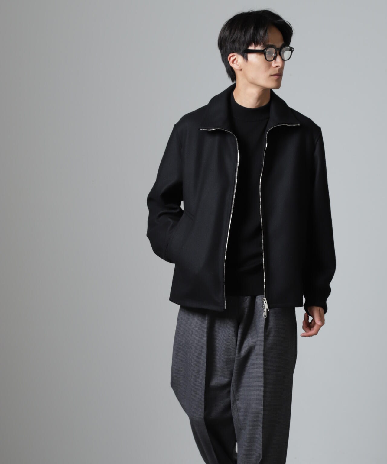 【STUDIOUS】 ストレッチビーバーメルトン ジップブルゾン STUDIOUS（ステュディオス）の「【STUDIOUS】ストレッチビーバー