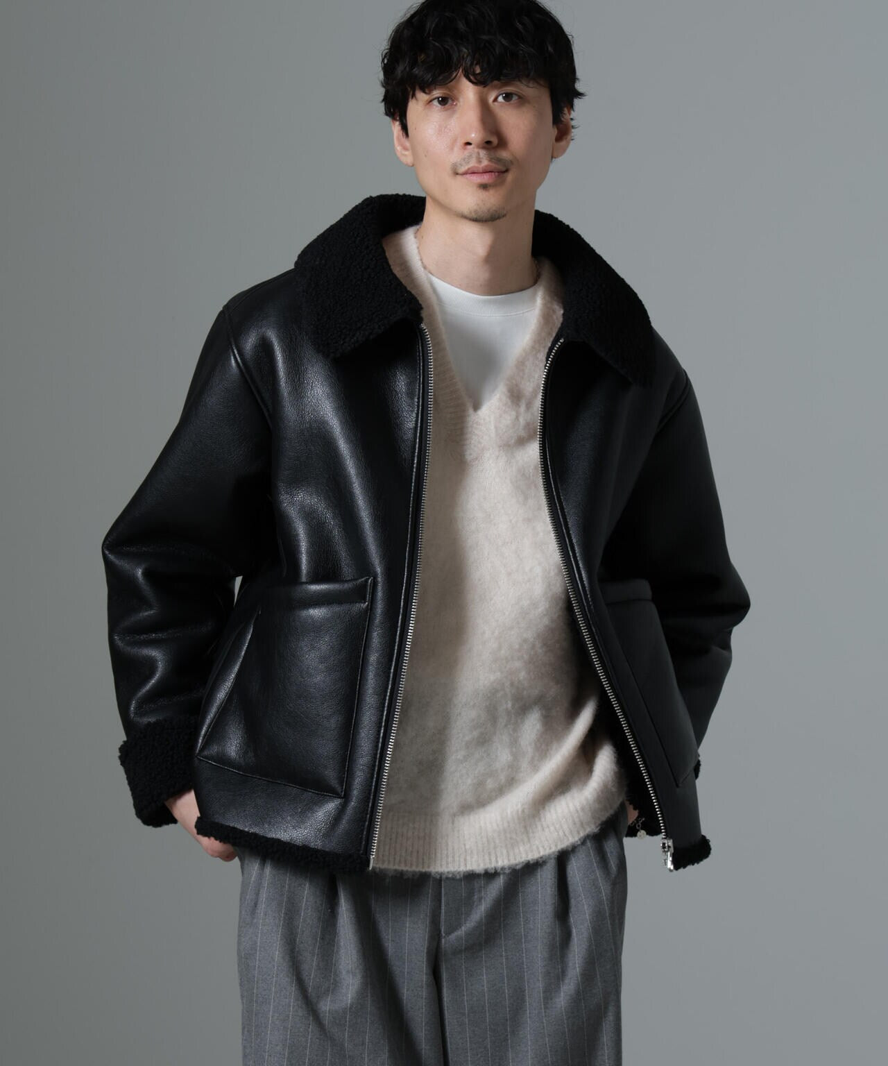 Bｰ3 ボア ブルゾン