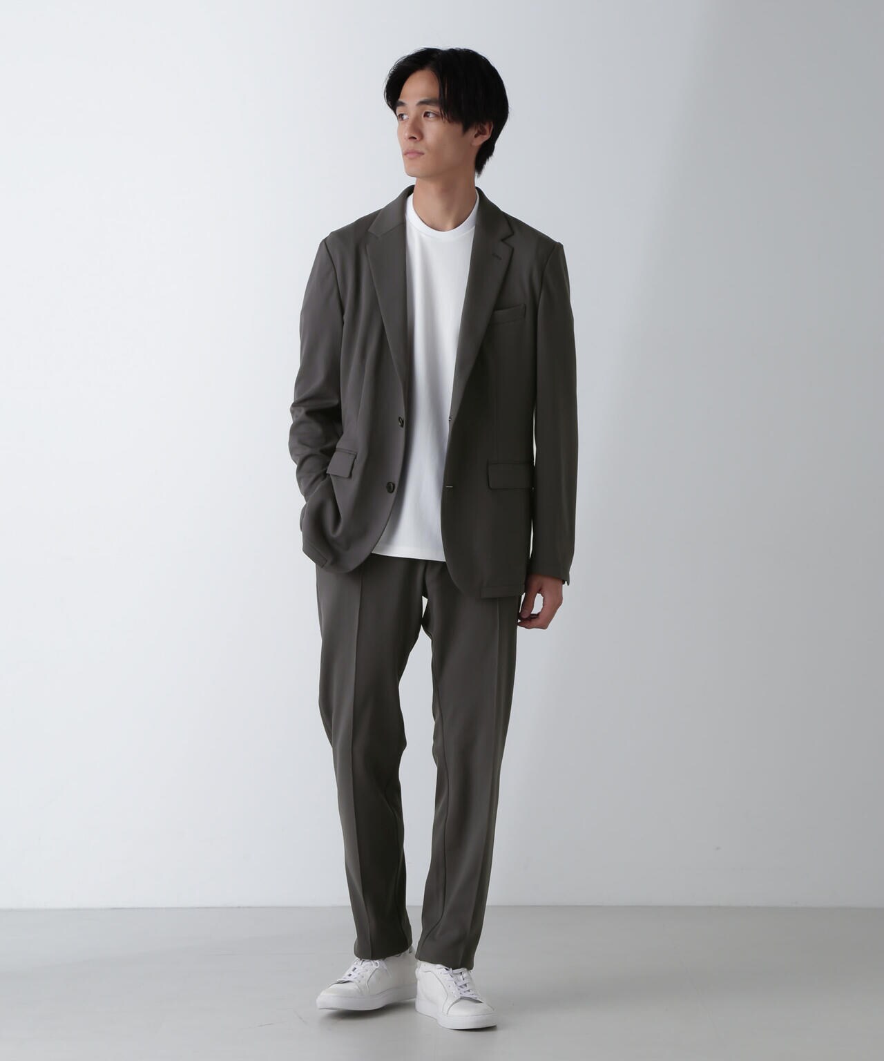 極美品☆【ナノユニバース】Nジャケット　セットアップ　アンコン　超軽量 N JACKET PREMIUM」 AQUA RHYTHM(R) ストレッチ ジャケット