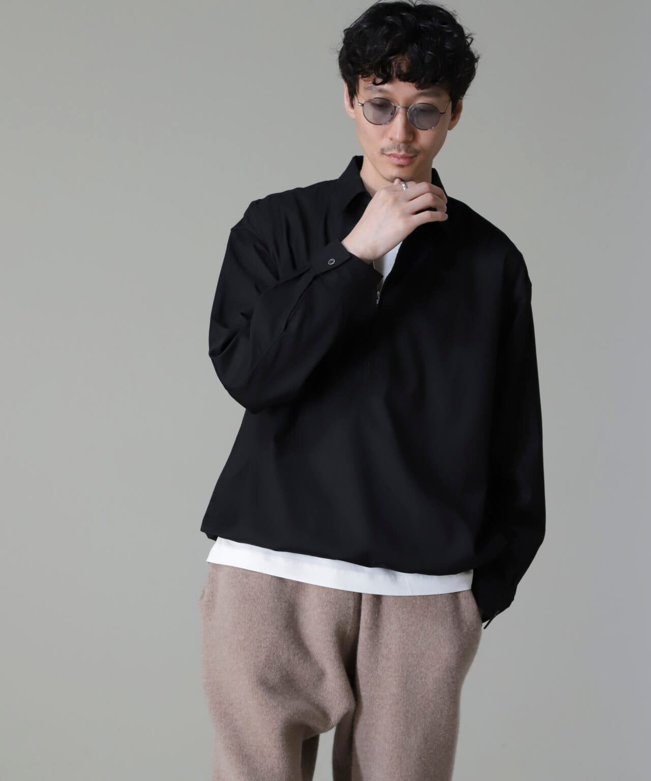 CARREMAN ハーフジップ バルーン ポロ