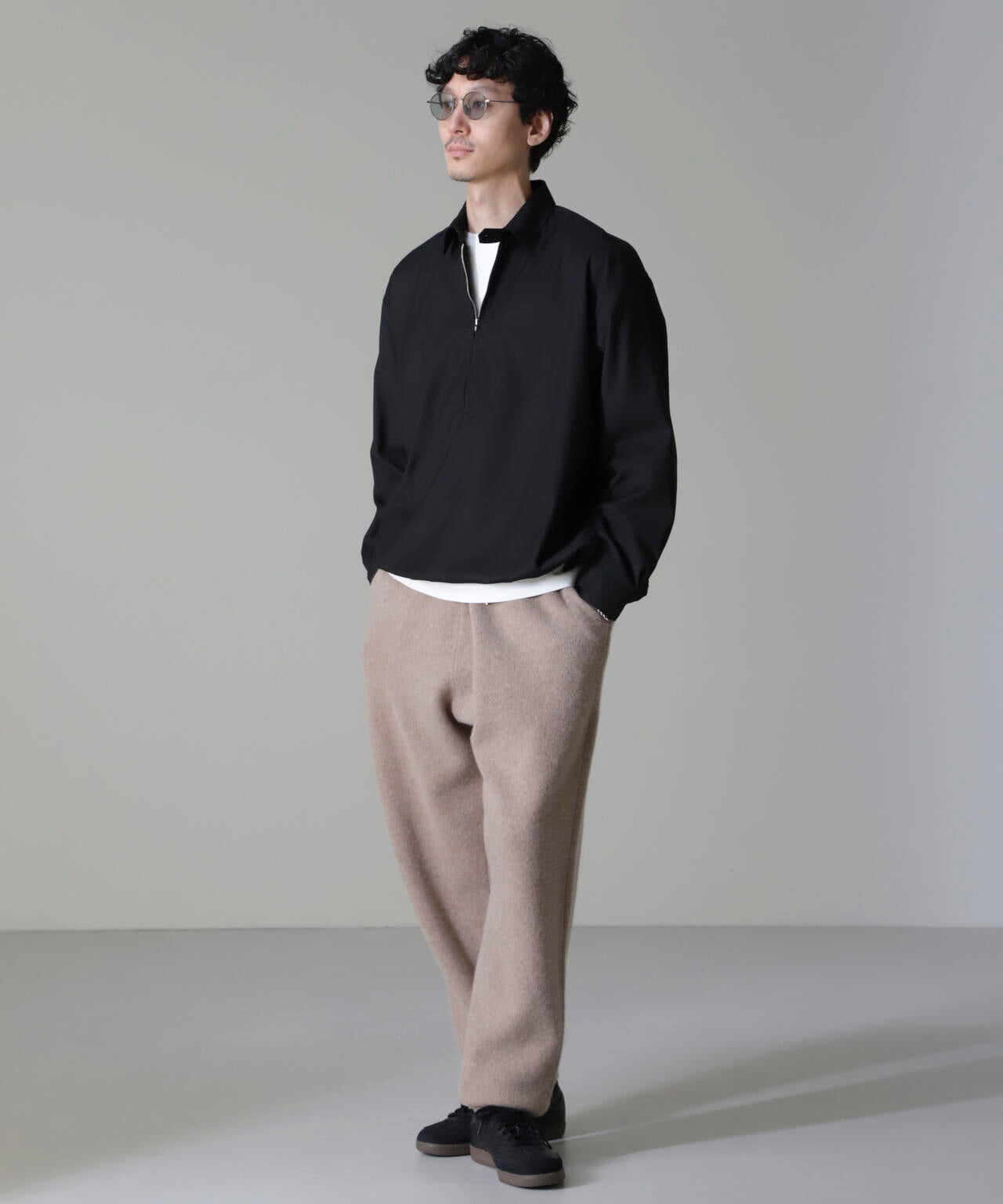 CARREMAN ハーフジップ バルーン ポロ