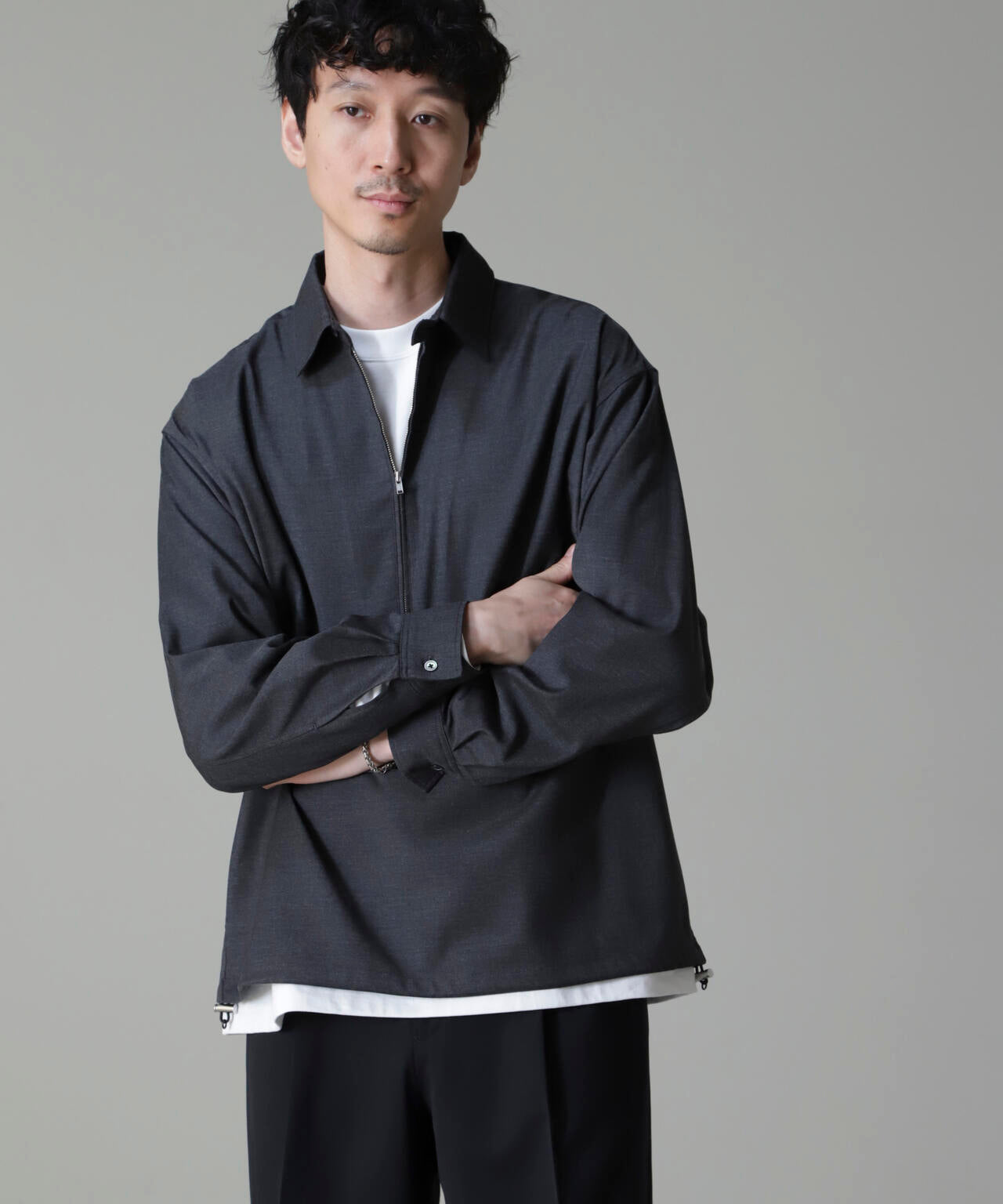 CARREMAN ハーフジップ バルーン ポロ