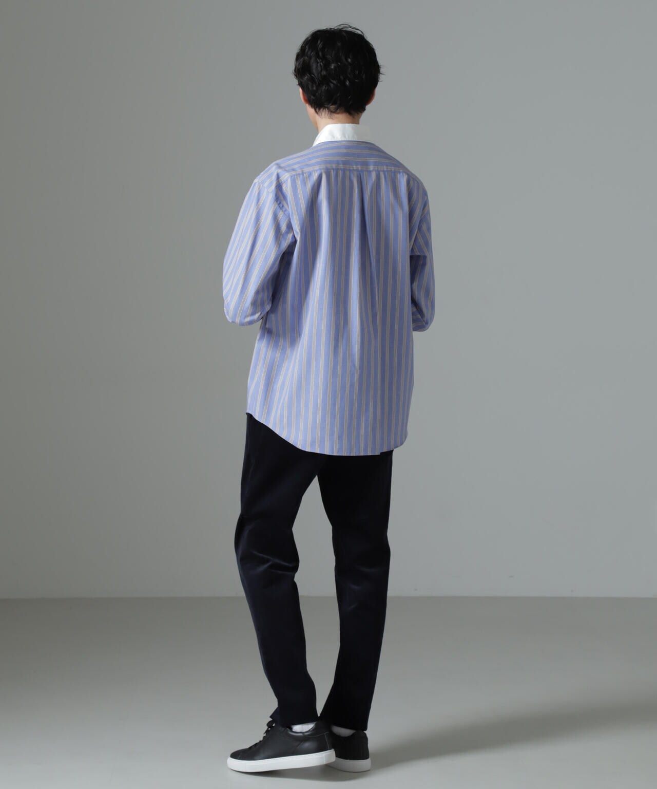 セミワイドストライプクレリックシャツ 6684220221