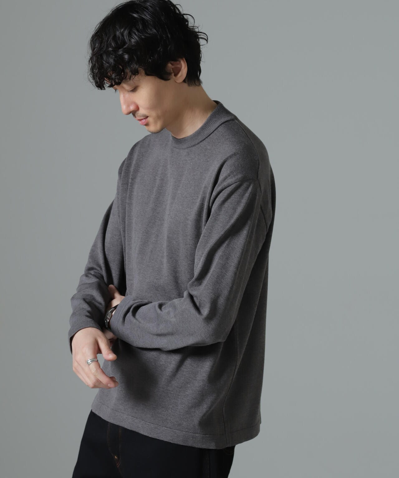 ナノ・ユニバース タフニット ジャケT ロングスリーブ メンズ Lサイズ タフニット」ジャケT 長袖