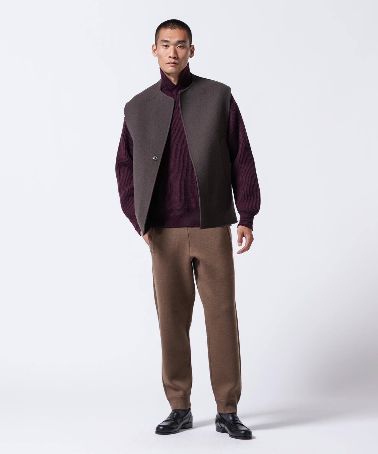 ASSEMBLANC (アッサンブロン) ｣ 接結 ウール ニット パンツ